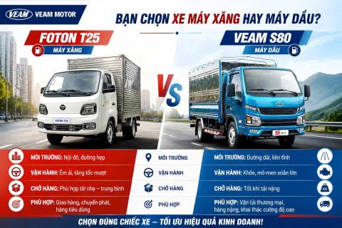 VÌ SAO XE TẢI MÁY DẦU VẪN LÀ LỰA CHỌN HÀNG ĐẦU? VEAM 80 - GIẢI PHÁP KINH TẾ CHO NGƯỜI KINH DOANH VẬN TẢI